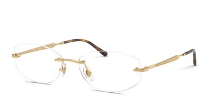 Ray-Ban RX3792V Gold glasses - Gold - Angle View