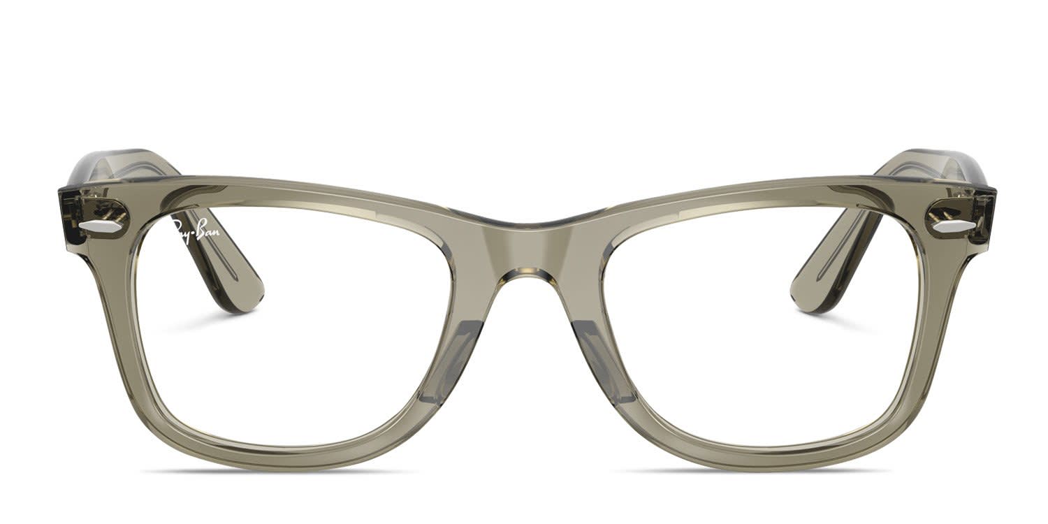 Ray-Ban RX4340V Wayfarer Ease Clear, Green glasses - Clear / Green - Frontal View
