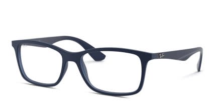 Ray-Ban RX7047 Clear, Blue glasses - Clear / Blue - Angle View
