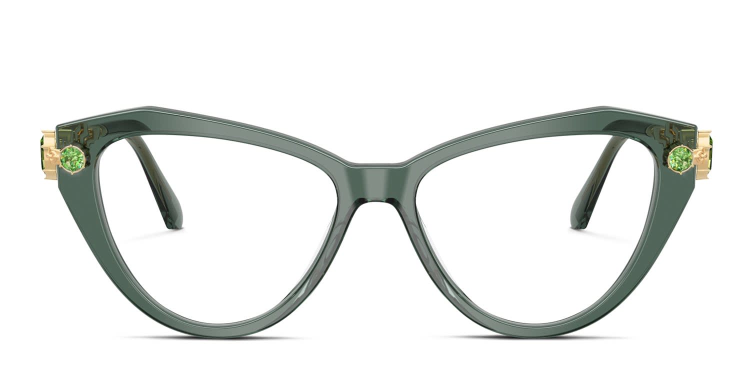 Swarovski SK2047 Clear, Green glasses - Clear / Green - Frontal View