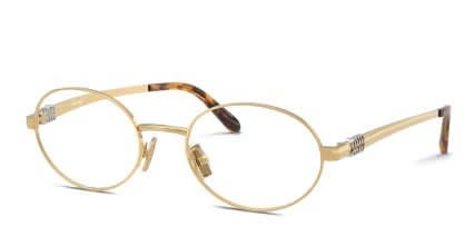 Miu Miu MU 50ZV Gold glasses - Gold - Angle View