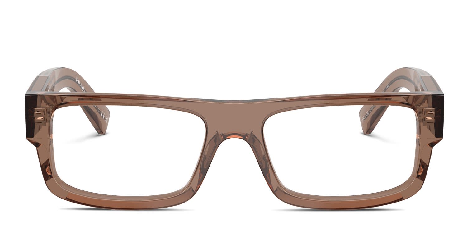 Prada PR D06V Brown, Clear glasses - Brown / Clear - Frontal View