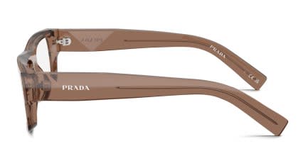 Prada PR D06V Brown, Clear glasses - Brown / Clear - Side View