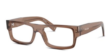 Prada PR D06V Brown, Clear glasses - Brown / Clear - Angle View