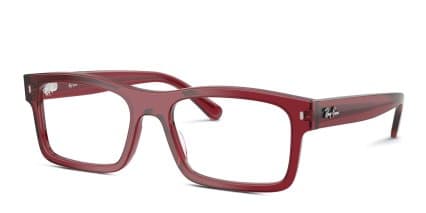 Ray-Ban RX5435 Clear, Red glasses - Clear / Red - Angle View
