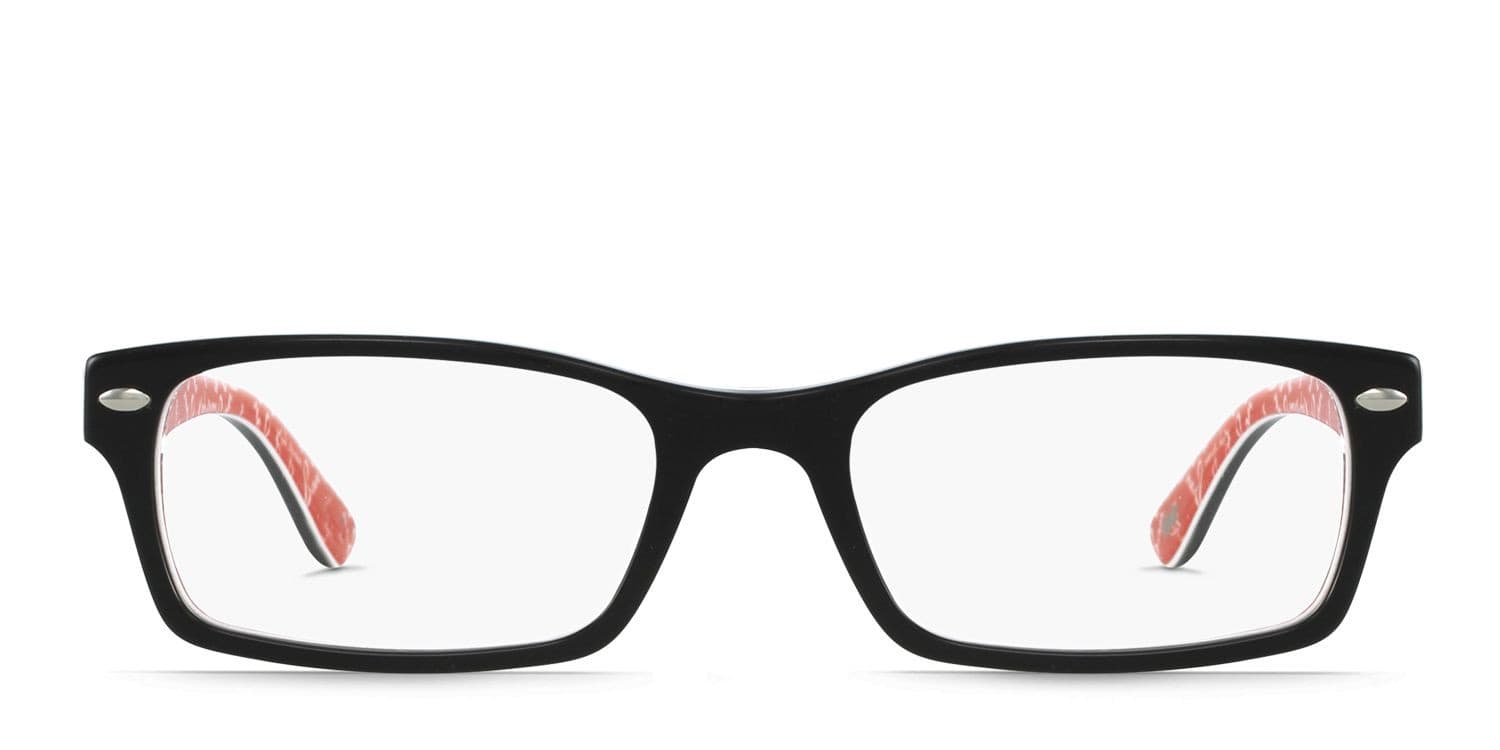 Ray-Ban RX5206 Black, Red glasses - Black / Red - Frontal View
