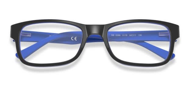 Ray-Ban RX5268 Black/Blue Eyeglasses | Includes FREE Rx Lenses