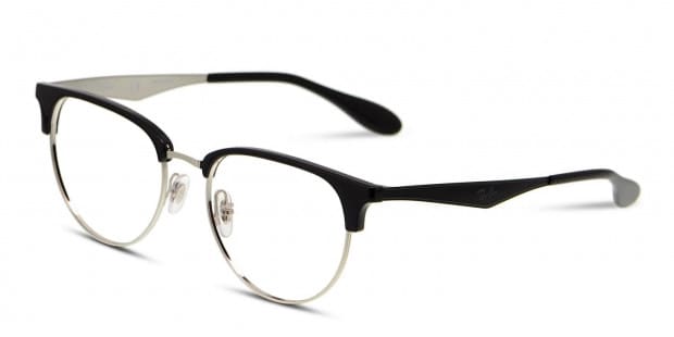 Ray Ban 6396 Black w Silver Prescription Eyeglasses