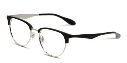 Ray-Ban RX6396 Black, Silver glasses - Black / Silver - Angle View