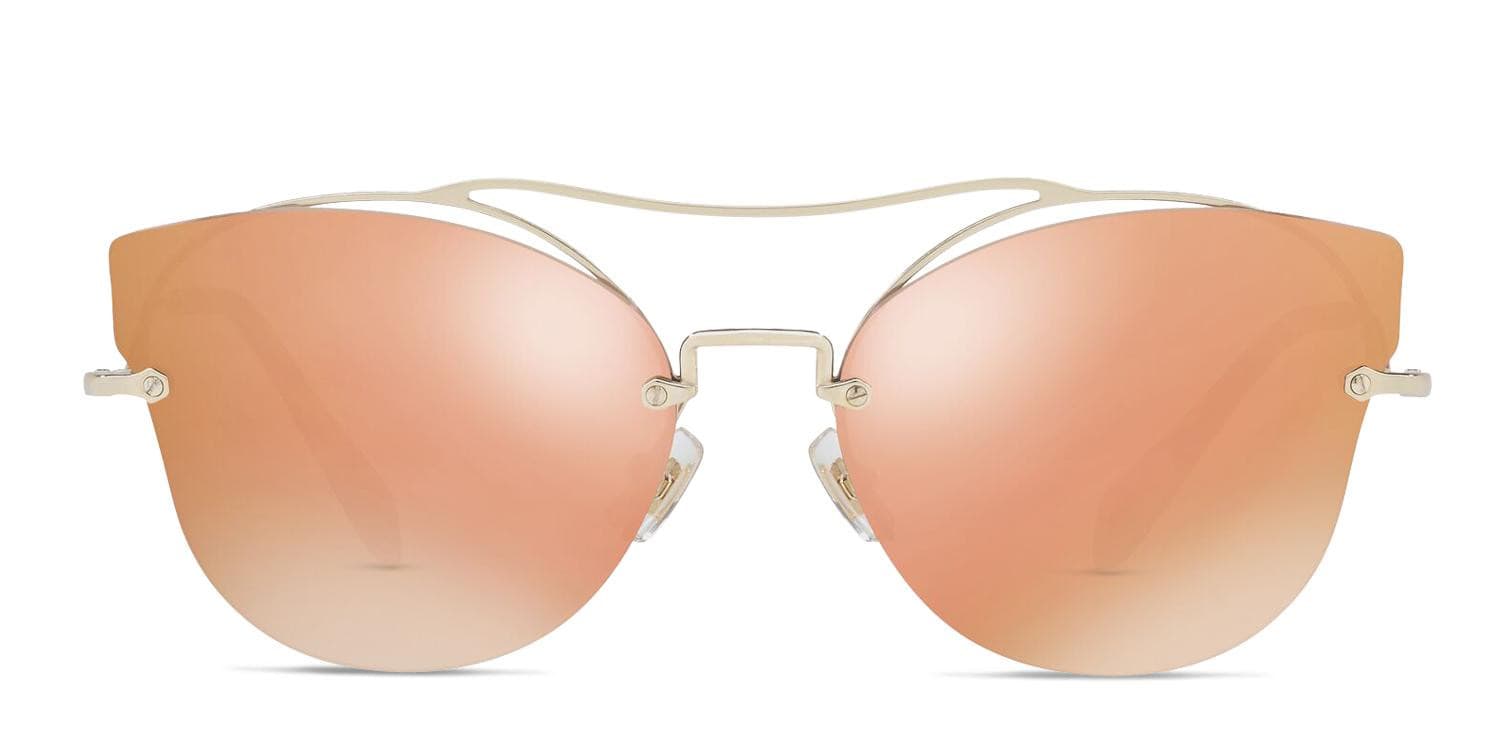 Miu Miu SMU 52SS Gold glasses - Gold - Frontal View