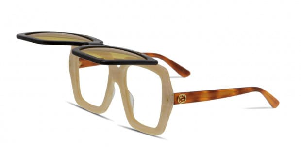 Gucci GG0088S Beige w/Tortoise/Yellow Prescription Eyeglasses