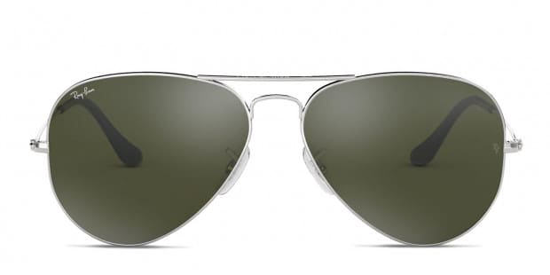 Ray-Ban 3025 Silver w/Gray, Black Prescription Sunglasses - 50% Off Lenses