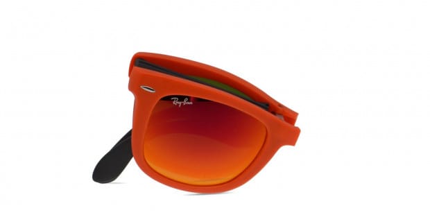 Ray Ban 4105 Foldable Wayfarer Orange Gray Prescription Sunglasses