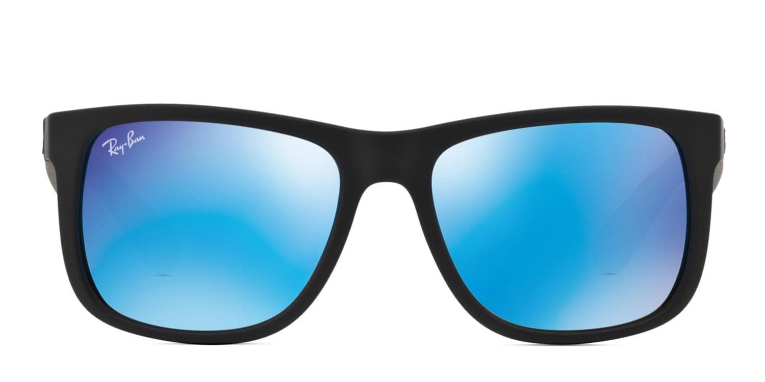 Ray-Ban RB4165 Justin Black, Blue Prescription Sunglasses - 50