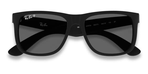 美品✨RayBan RB4165 JUSTIN 偏光レンズ　マットブラック Ray-Ban RB4165 Justin Black, Gray Prescription Sunglasses - 50