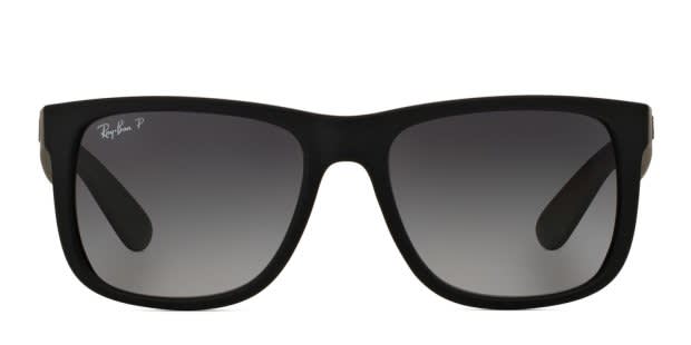 Ray-Ban RB4165 Justin Black, Gray Prescription Sunglasses - 50