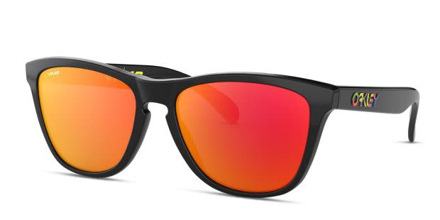 Oakley OO9013 Frogskins Shiny Black, Red Prescription Sunglasses