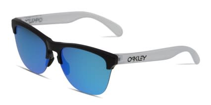 Oakley Frogskins Lite Black, Clear, Blue glasses - Black / Blue / Clear - Angle View