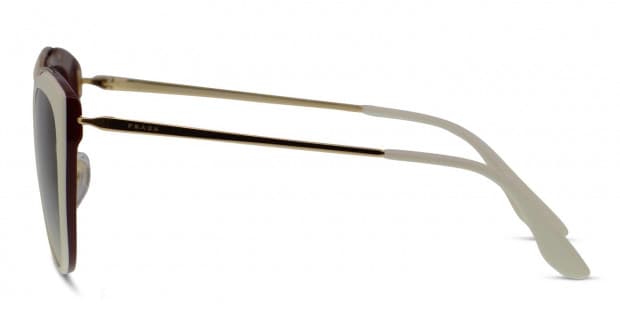 Prada PR 20US White w/Burgundy/Gold Prescription Sunglasses