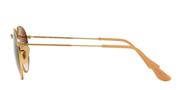 Ray-Ban RB3447 Round Metal Gold, Beige Prescription Sunglasses