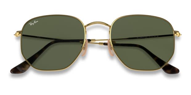 Ray-Ban 3548N Gold, Green Prescription Sunglasses - 50% Off Lenses