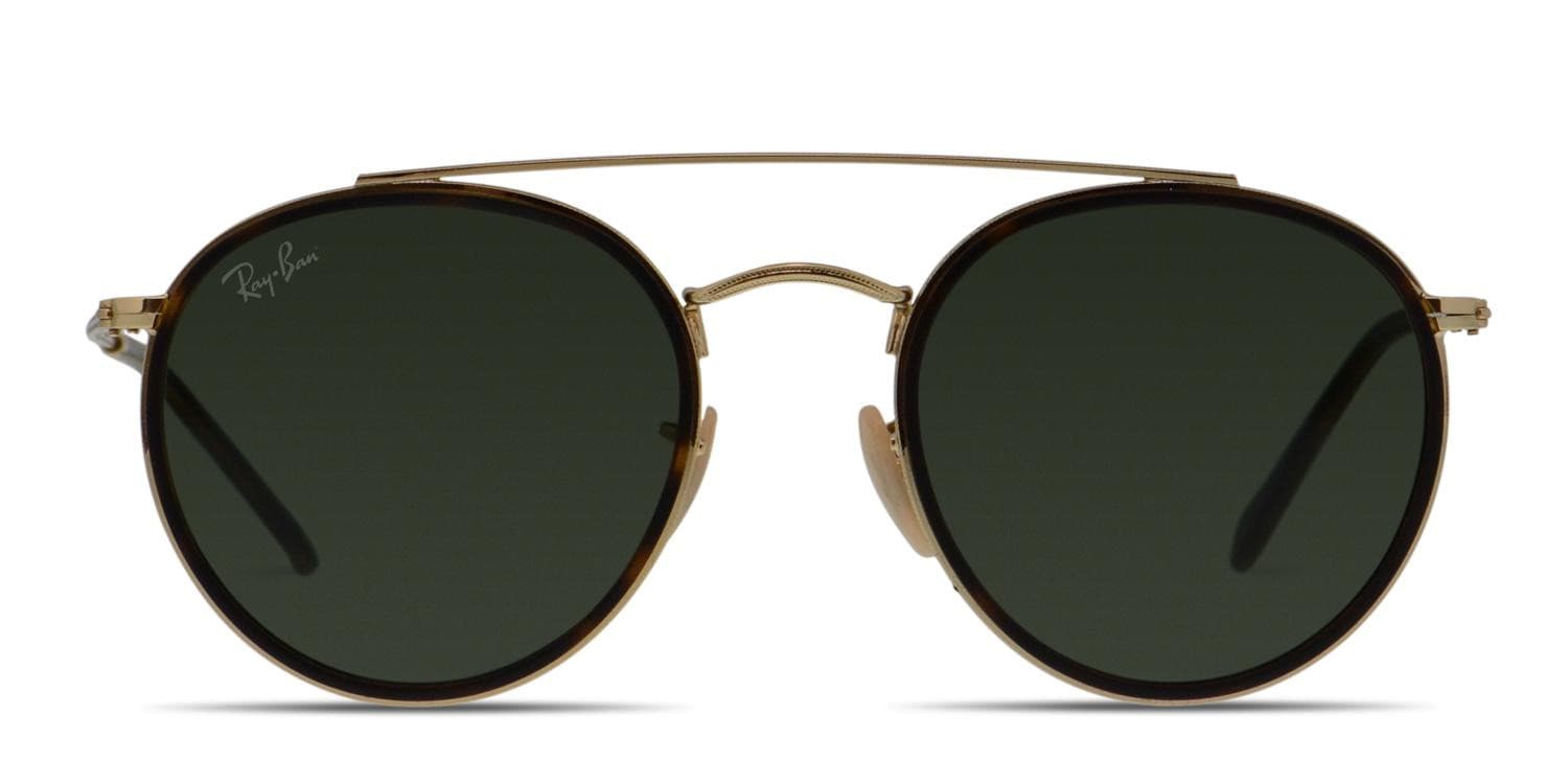 Ray-Ban 3647N Gold w/Green Prescription Sunglasses - 50% Off Lenses