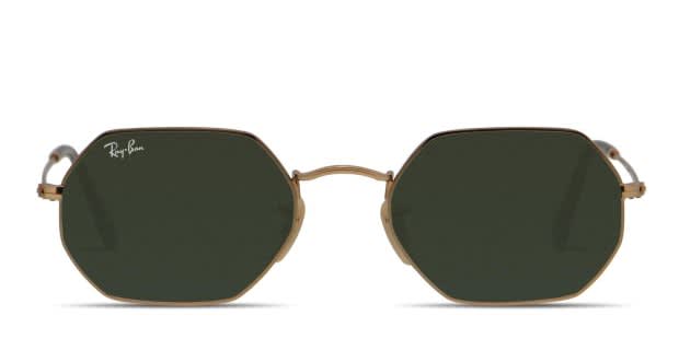 Ray-Ban 3556N Octagonal Gold, Green Prescription Sunglasses - 50