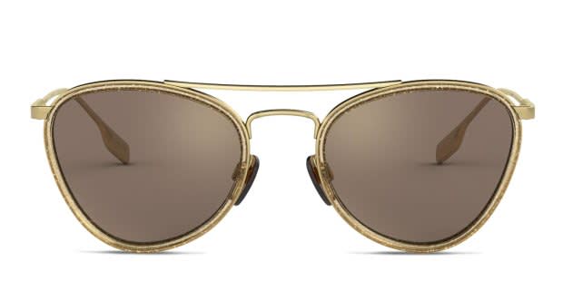Burberry BE3104 Gold/Glitter/Brown Sunglasses