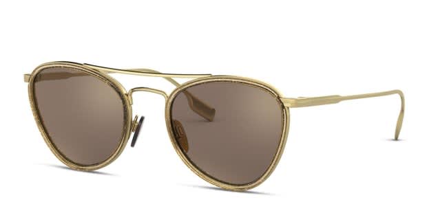 Burberry BE3104 Gold/Glitter/Brown Sunglasses