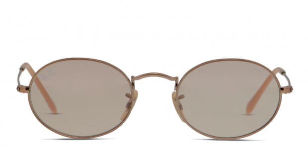 Ray Ban 3547N Oval Rose Gold Beige Prescription Sunglasses 50 Off Lenses