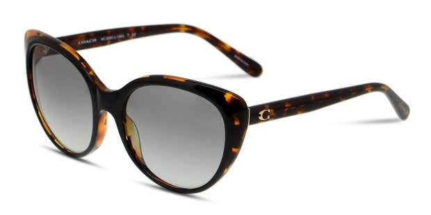 Coach HC8260 Shiny Black, Tortoise Prescription Sunglasses 