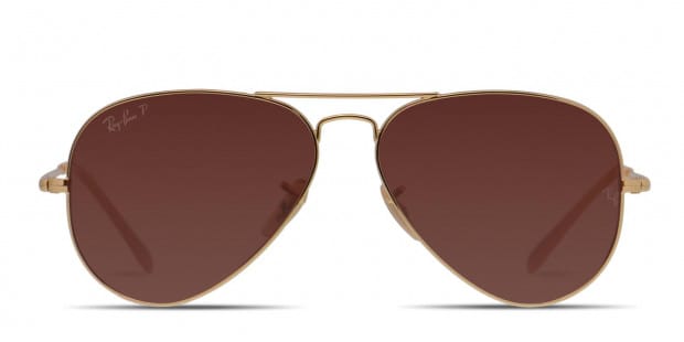 Ray Ban 3689 Aviator Metal II Gold Eggplant Prescription Sunglasses
