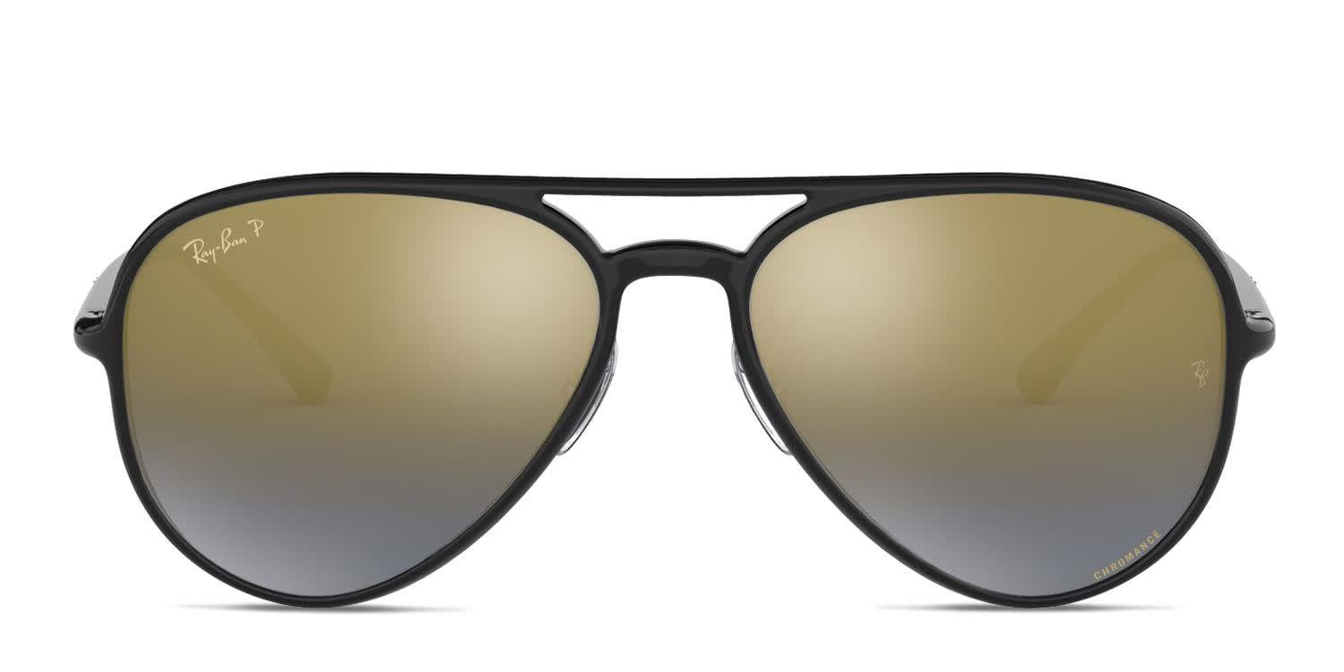 Ray-Ban RB4320CH Shiny Black, Gold Prescription Sunglasses
