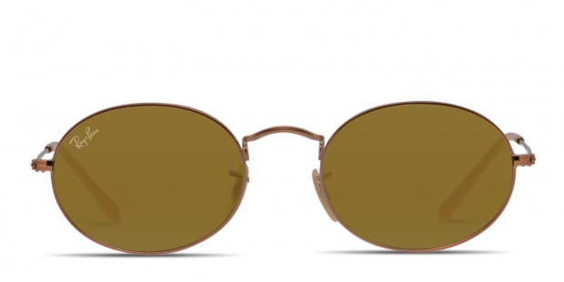 Ray Ban 3547N Oval Rose Gold Brown Prescription Sunglasses 50 Off Lenses