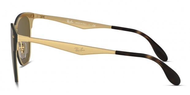 Ray Ban RB3576N Blaze Clubmaster Brown Gold Sunglasses
