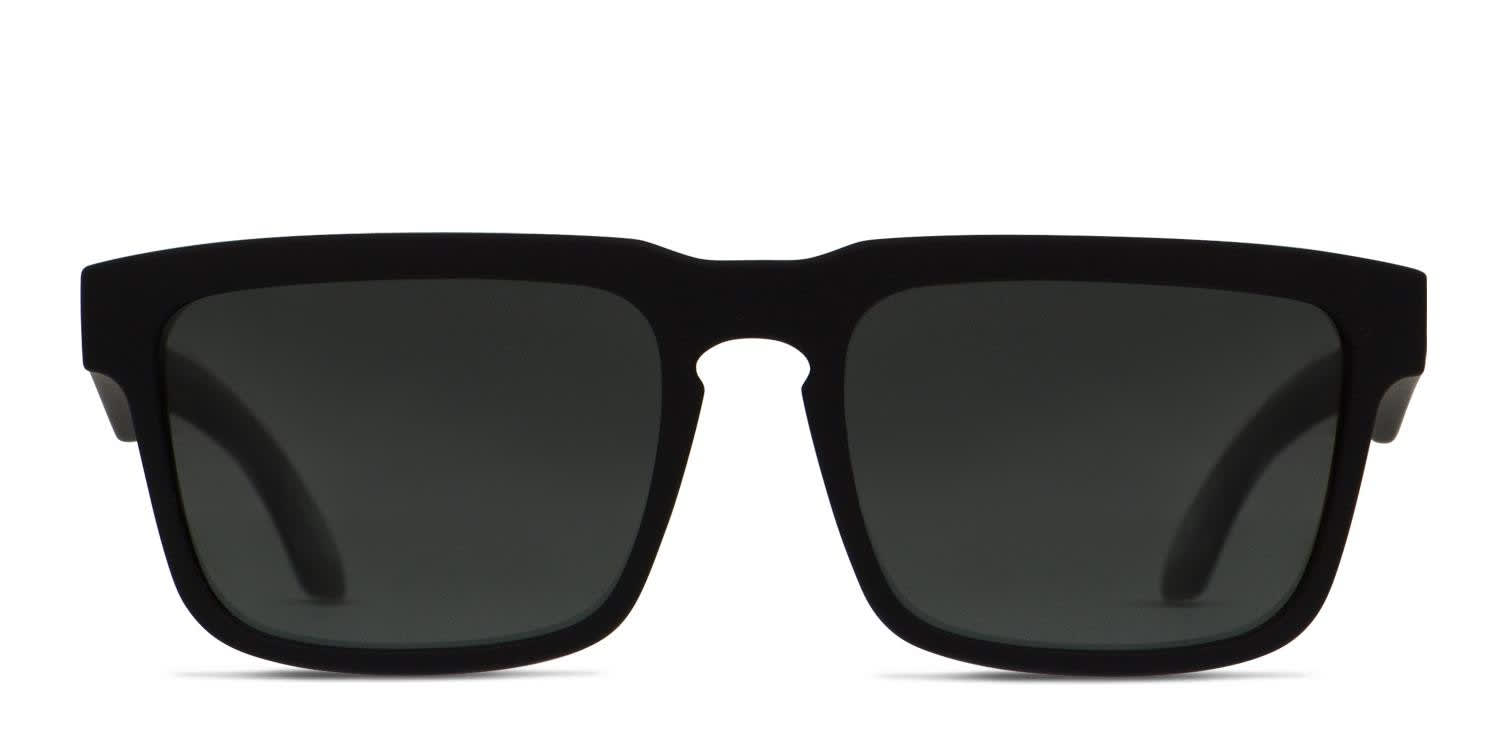 Spy Helm Black, Green glasses - Black / Green - Frontal View