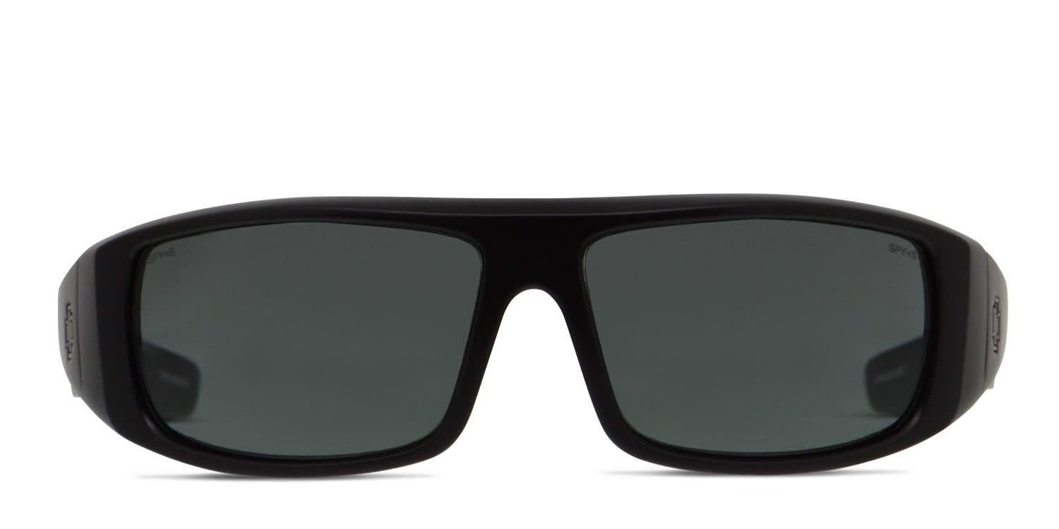 Spy Logan ANSI Black, Green glasses - Black / Green - Frontal View
