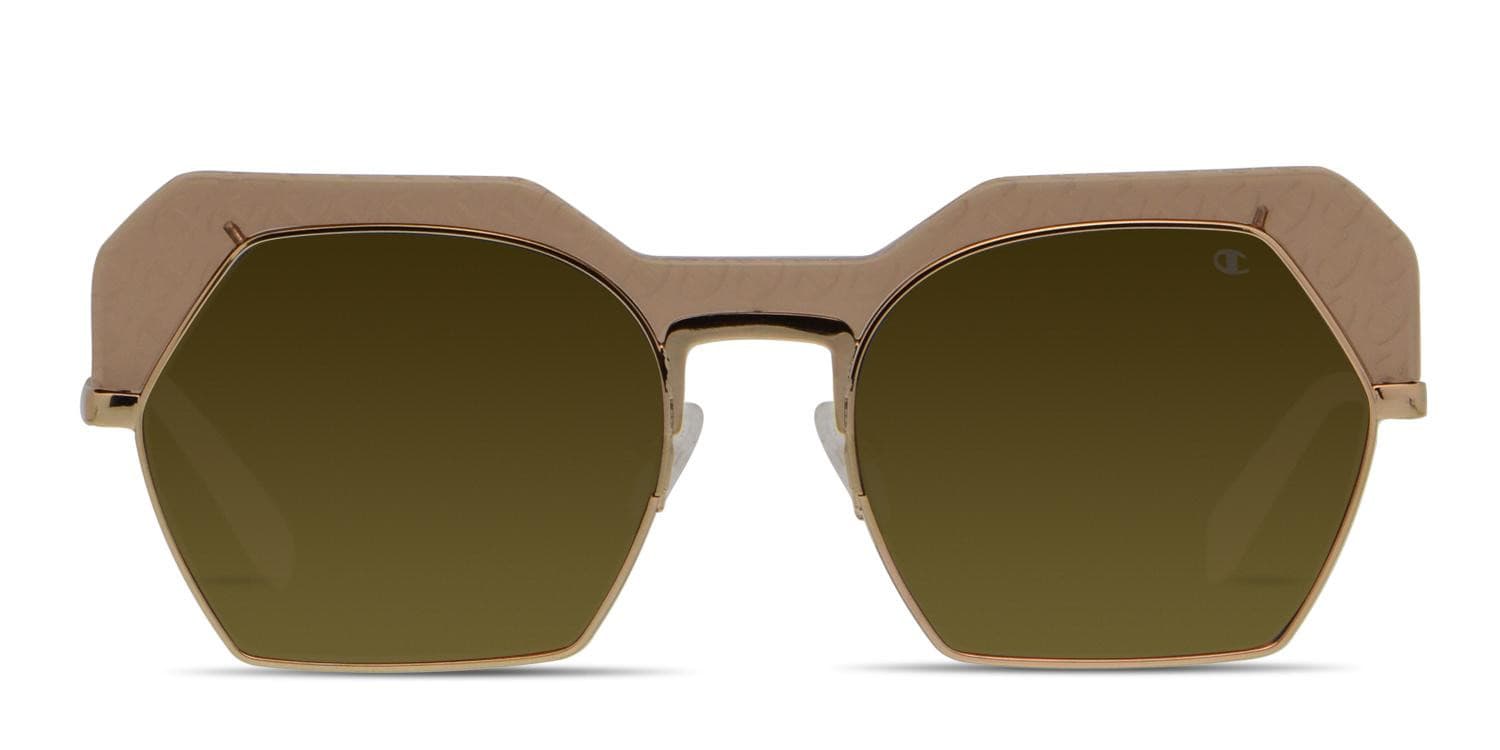 Champion Lolo Beige, Gold glasses - Beige / Gold - Frontal View