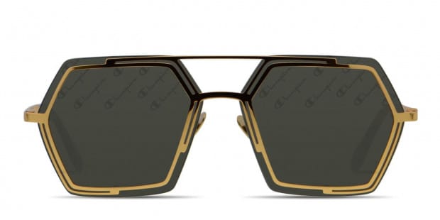 Champion Hex 18K Gold Green Sunglasses