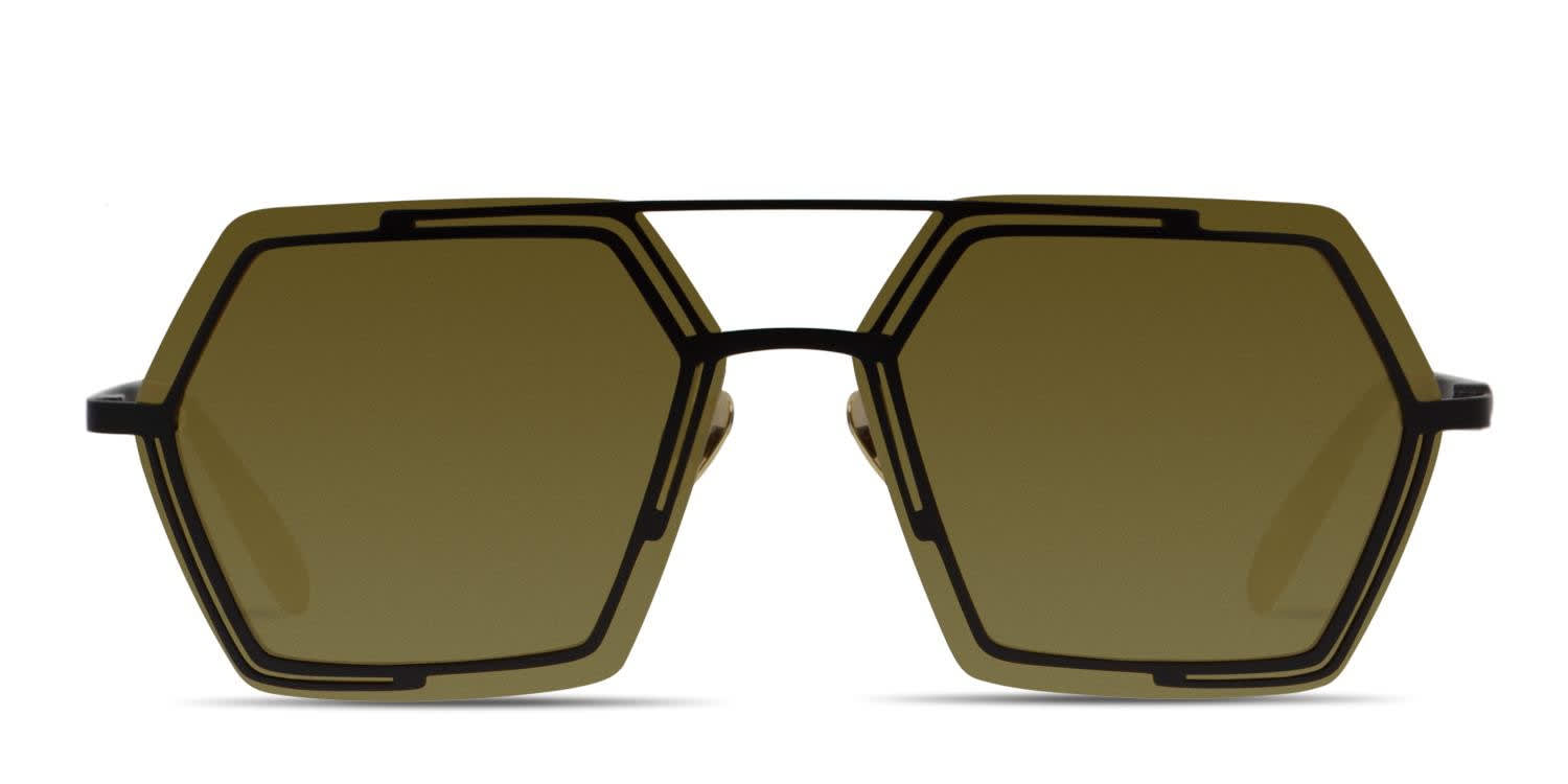 Champion Hex Black, Gold (Non-Rx-able) glasses - Black / Gold - Frontal View