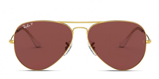 Ray Ban 3025 Gold Eggplant Prescription Sunglasses