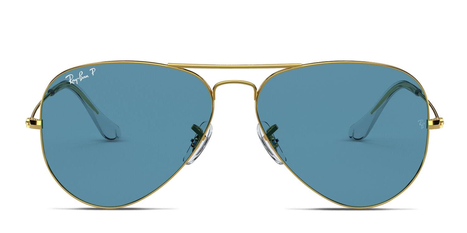 Blue Fade Ray-Bans with gold frame with the case! Ray-ban Round Double Bridge Gold Frame / Gradient Blue  main image 4