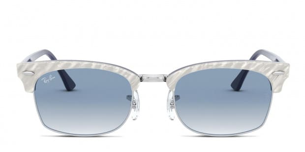 Ray Ban RB3916 Clubmaster Square White Gunmetal Blue Prescription Sunglasses