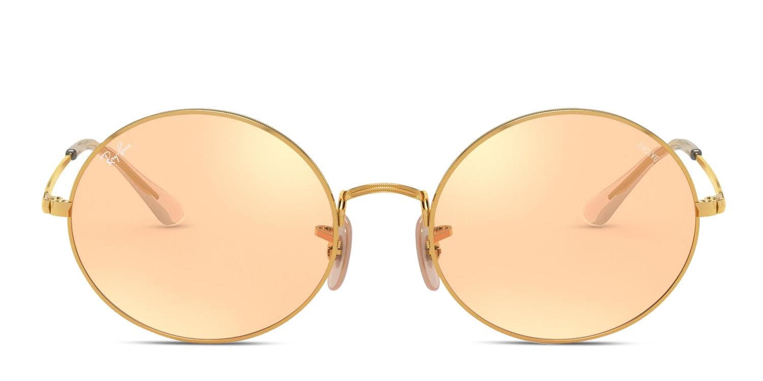 Ray-Ban RB1970 Oval Gold/Clear Prescription Sunglasses