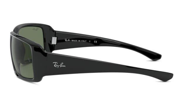 希少　オールドRay-Ban Ray-Ban RB4338 Shiny Black, Green Prescription Sunglasses - 50