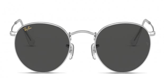 Ray-Ban RB3447 Round Metal Silver, Gray Prescription Sunglasses