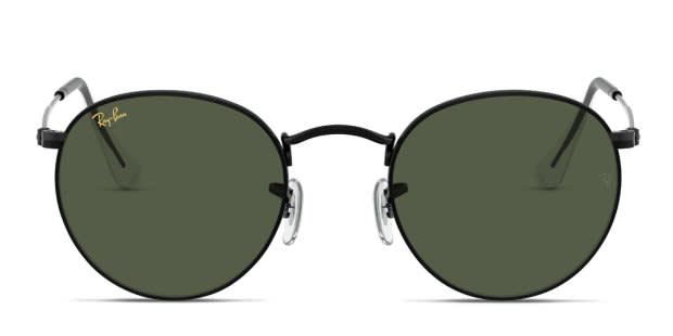 Ray-Ban RB3447 Round Metal Black, Green Prescription Sunglasses