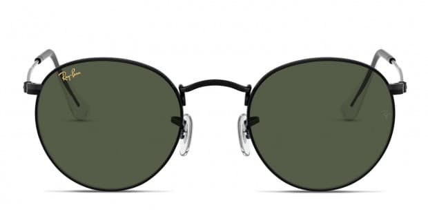 Ray-Ban RB3447 Round Metal Black, Green Prescription Sunglasses - 50% Off  Lenses