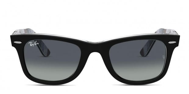 Ray-Ban RB2140 Wayfarer Shiny Black Prescription Sunglasses - 50% Off Lenses