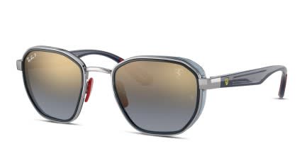 Ray-Ban RB3674M Scuderia Ferrari Gunmetal/Blue/Red glasses - Gunmetal / Blue / Red - Angle View